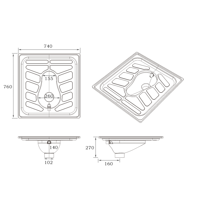 Stainless Steel Squat Toilet