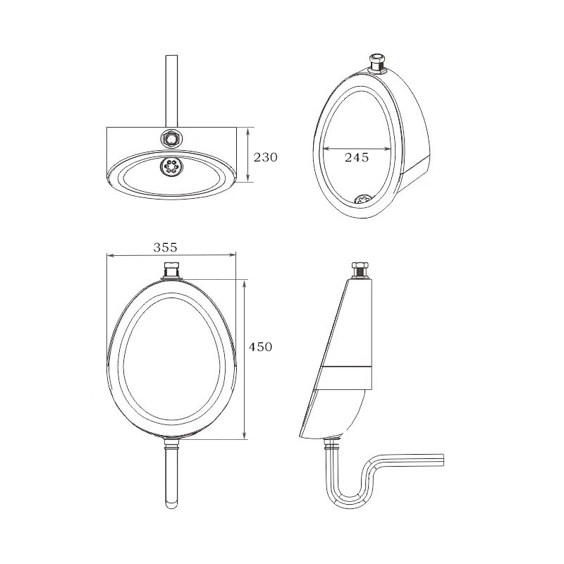 stainless steel urinal